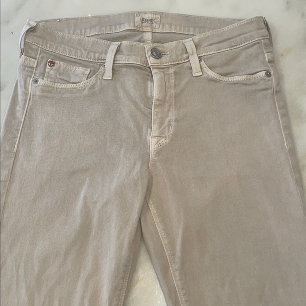 Hudson Nico Super Skinny Midrise stone color jeans